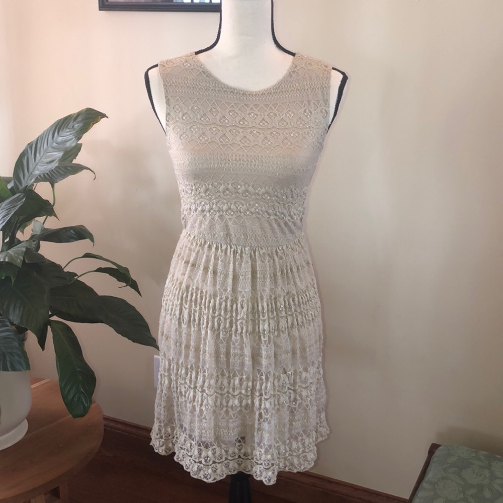 Three Pink Hearts gold party dress